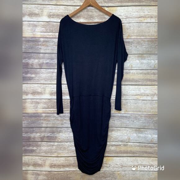 Athleta S Solstice cowl drape neck Dress with ruched hips - Picture 3 of 6